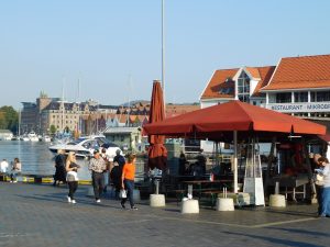 Bergen's fish market area, along the wharf